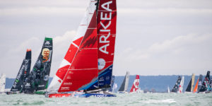 Imoca au départ de la Transat Jacques Vabre