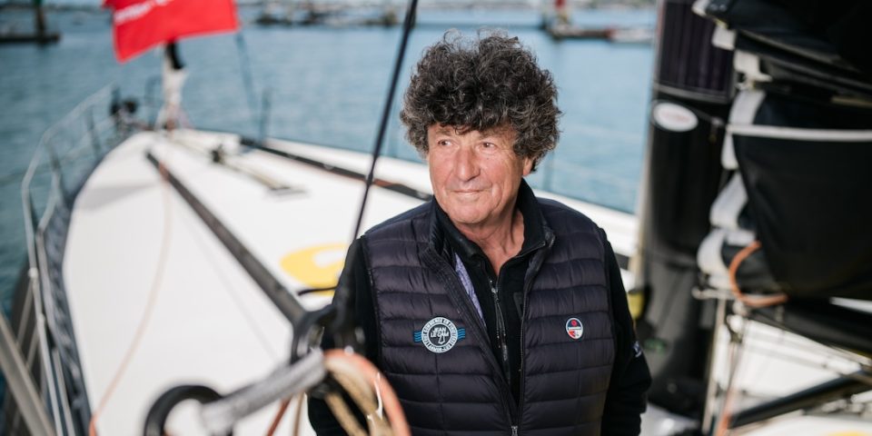 Portrait de Jean Le Cam, skipper de l'Imoca Tout Commence en Finistère, photographié par Jean-Louis Carli pour la classe Imoca avant le départ de la Transat CIC 2024, à Lorient.